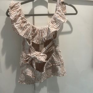Anthropologie smocked tank